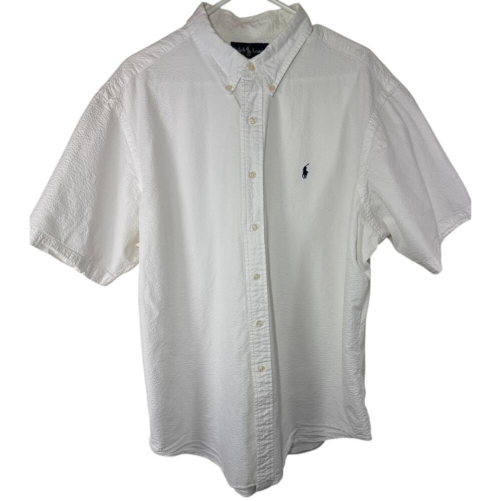 Ralph Lauren Seersucker Button Down Shirt, XXL, Mens